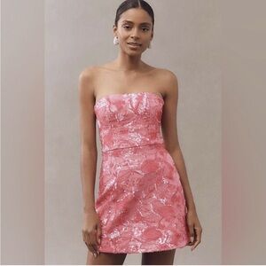 Helsi Linda rose pink sequin strapless mini dress